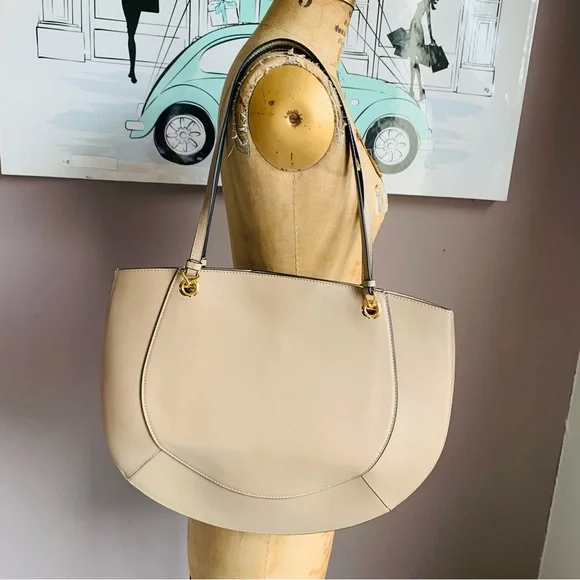 Ulla Johnson Mira Half Moon Leather Shoulder Bag/Tote in Sand - Picture 13 of 13